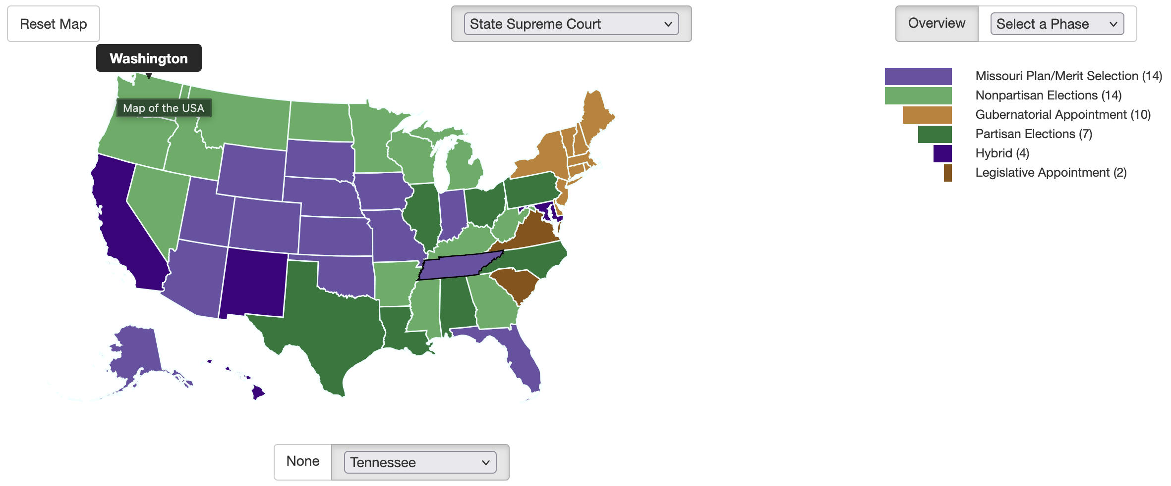 Judicial Selection Map