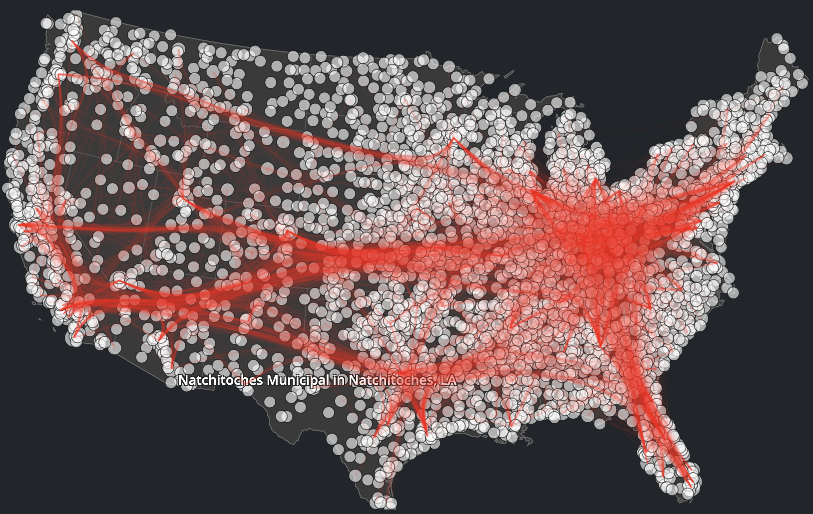 Flight Paths Edge Bundling